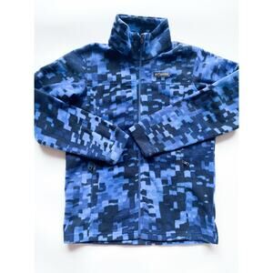 Columbia Boys' Zing III Fleece Jacket Blue Digital Camouflage Size L 14-16